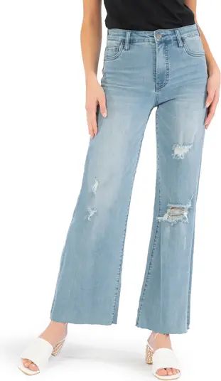 Fab Ab High Waist Distressed Flare Leg Jeans | Nordstrom Rack