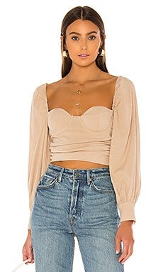 MAJORELLE Emily Top in Beige from Revolve.com | Revolve Clothing (Global)