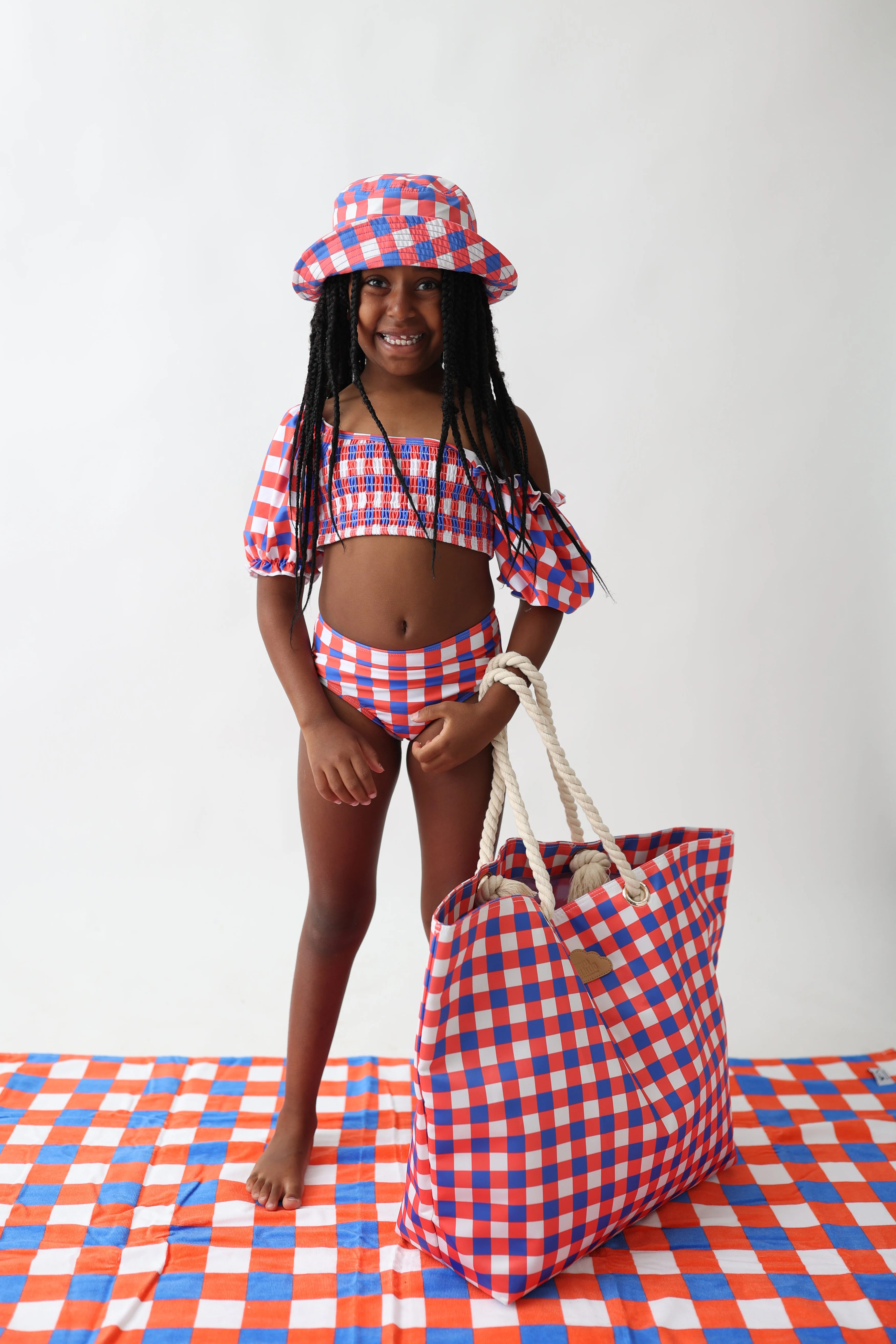 RED, WHITE & TRUMAN DREAM OFF THE SHOULDER SWIM SUIT | Dream Big Little Co.