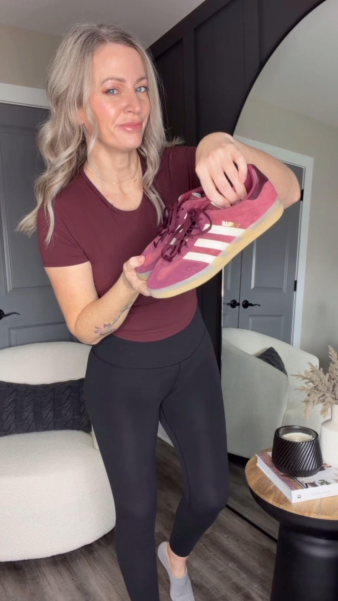 My easy go to outfit! My cardigan is old, linked similar options. 

Easy outfit, casual outfit, running errands, comfortable, adidas gazelle, Athleta leggings, activewear 

#LTKOver40 #LTKgrwm #LTKootd