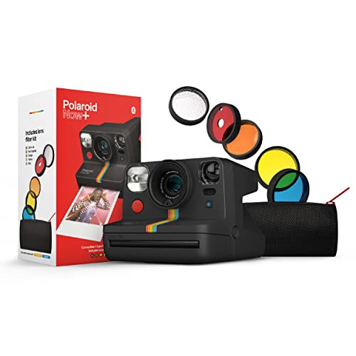 Polaroid Now+ Black (9061) - Bluetooth Connected I-Type Instant Film Camera with Bonus Lens Filter Set | Amazon (US)