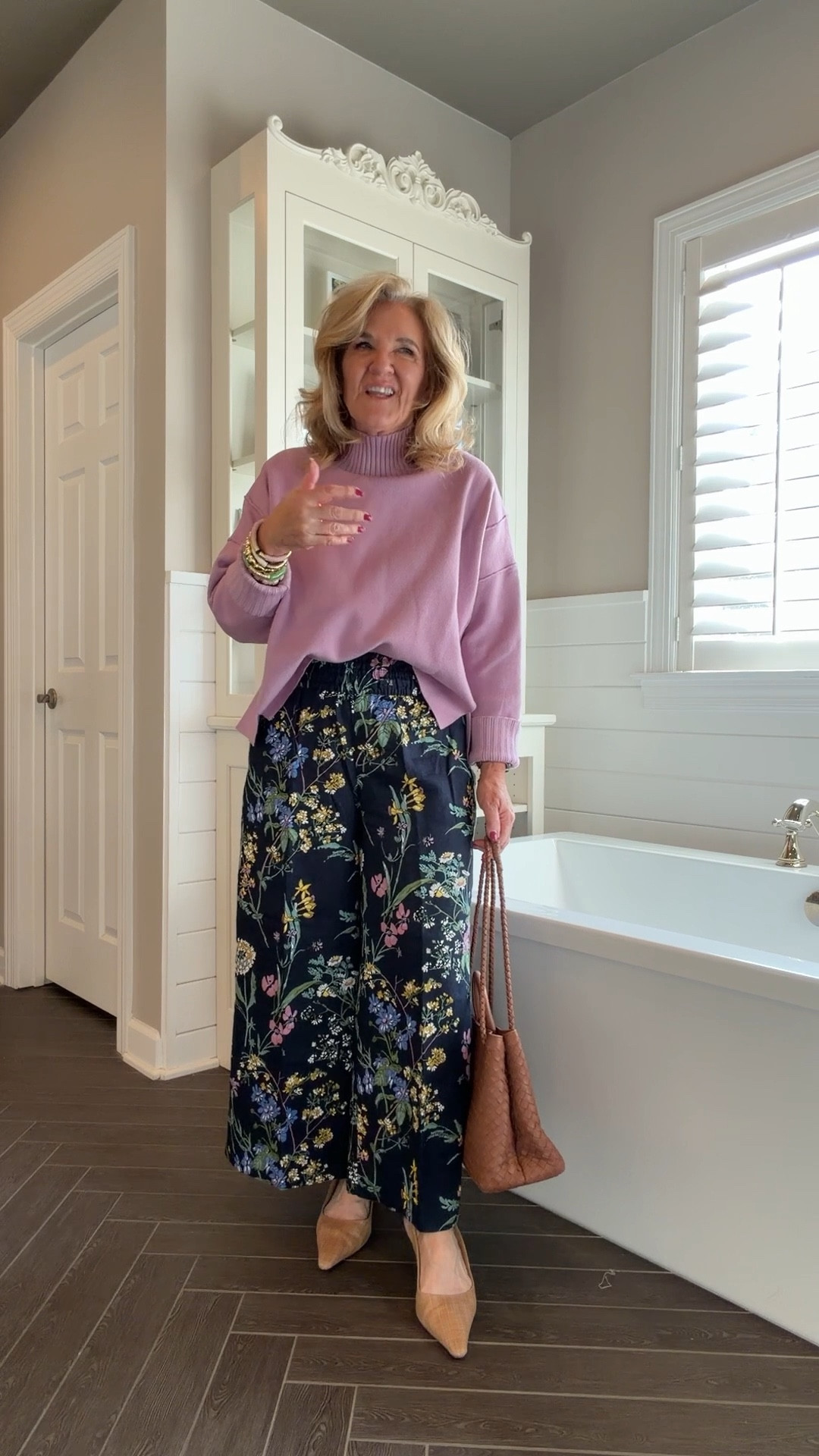 Lavender sweater size medium
Somerset linen pull on  pants size small regular length
Favorite slingbacks I size up a half for a little extra room in the toes
20% off Allie & Bess code NANETTE20 

Baby shower, bridal shower, spring outfit, Easter outfit

#LTKSeasonal #LTKOver40 #LTKPetite