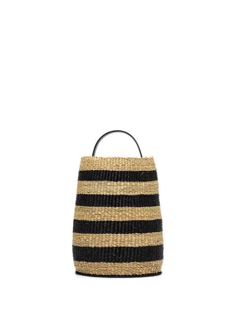 Akamae N.22 stripe-pattern bucket bag | Farfetch (US)