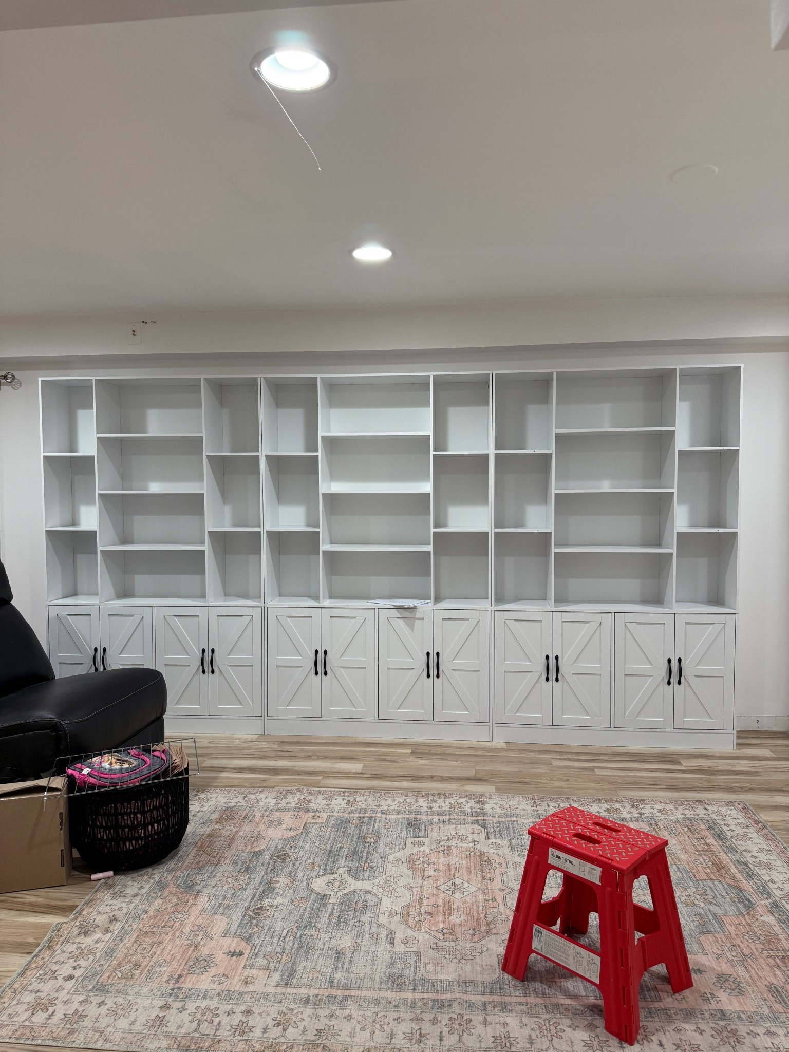 They’re IN!!! They are built & look amazing! I’m so happy I could cry! 🥹🥹 These are 3 pieces put together for our little library area — putting board games + puzzles in the cabinets!! 

#LTKKids #LTKmomlife #LTKHome