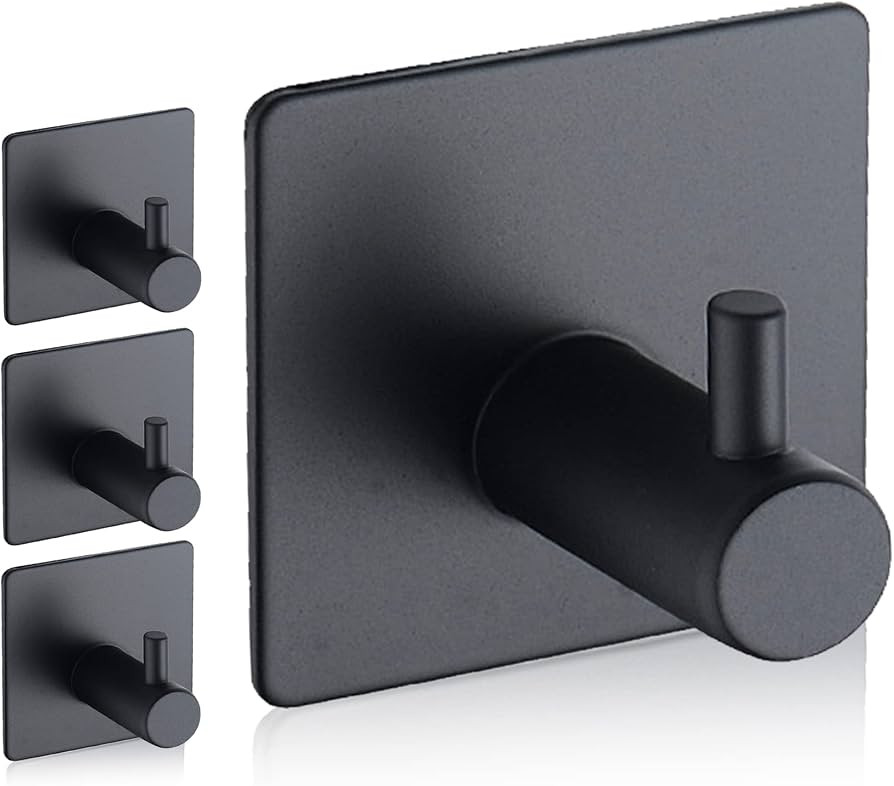 Adhesive Hooks, Waterproof Adhesive Shower Hanger Hooks for Hanging Loofah, Sponge, Towels, Robes... | Amazon (US)