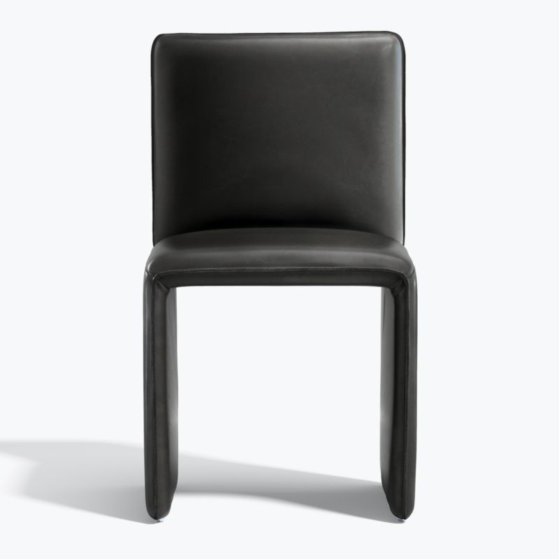Venn Black Leather Side Chair | Crate and Barrel | Crate & Barrel