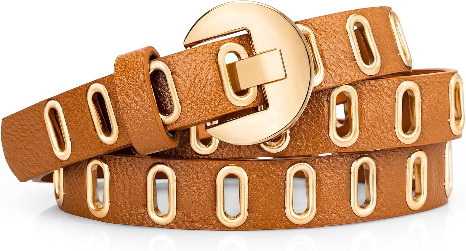 Studded Belts for Women,Skinny Leather Belt Punk Belt, Women Belts Fashion for Dresses,Jeans and ... | Amazon (US)