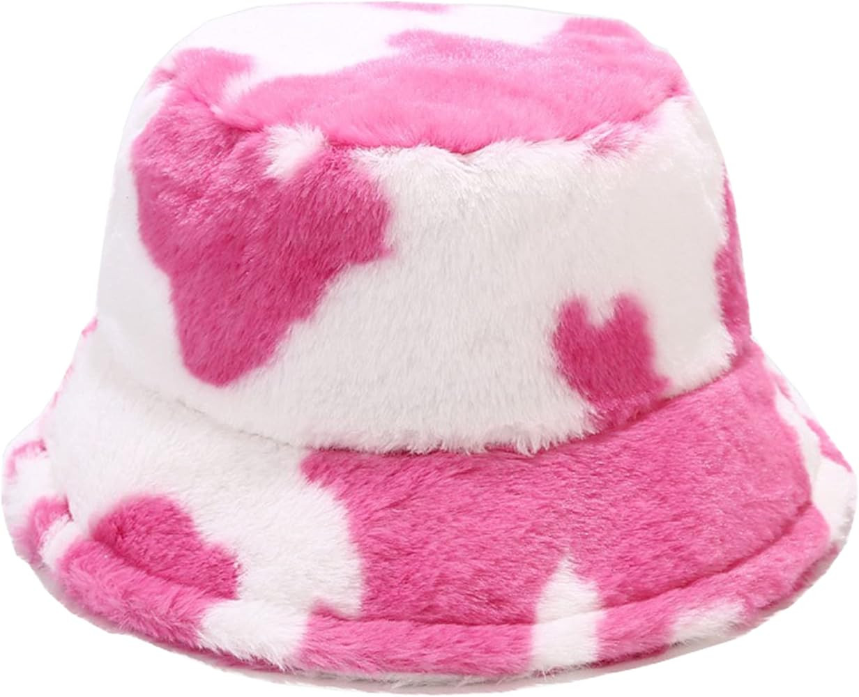 Dirholl Women's Winter Faux Fur Fuzzy Warm Bucket Hat | Amazon (US)