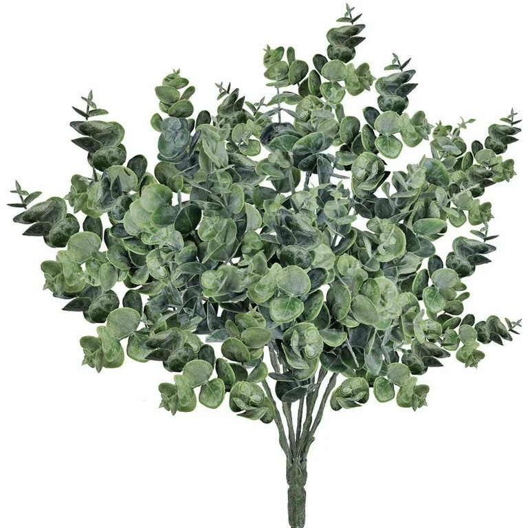 Coolmade 4 pieces 14" Artificial Greenery Stems Eucalyptus Green | Walmart (US)