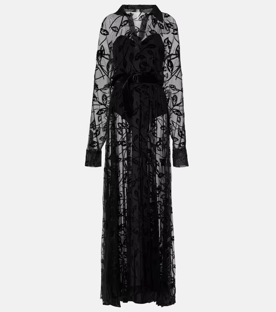 Norma Kamali Sheer floral mesh maxi dress | Mytheresa (INTL)