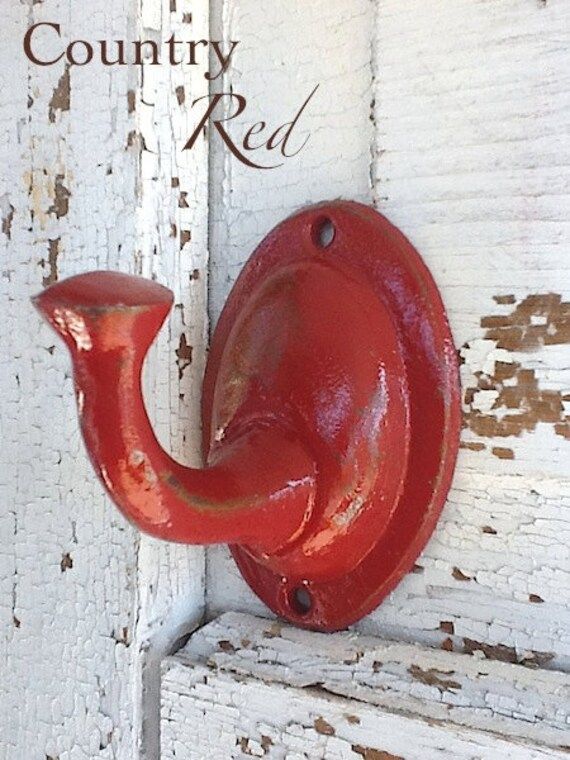 Country Red Wall Hook-rustic Cast Iron  Dog Leash Holder - Etsy | Etsy (US)