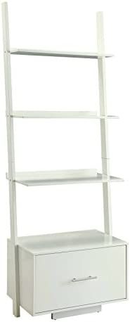 Convenience Concepts American Heritage Ladder Bookcase with File Drawer, White | Amazon (US)