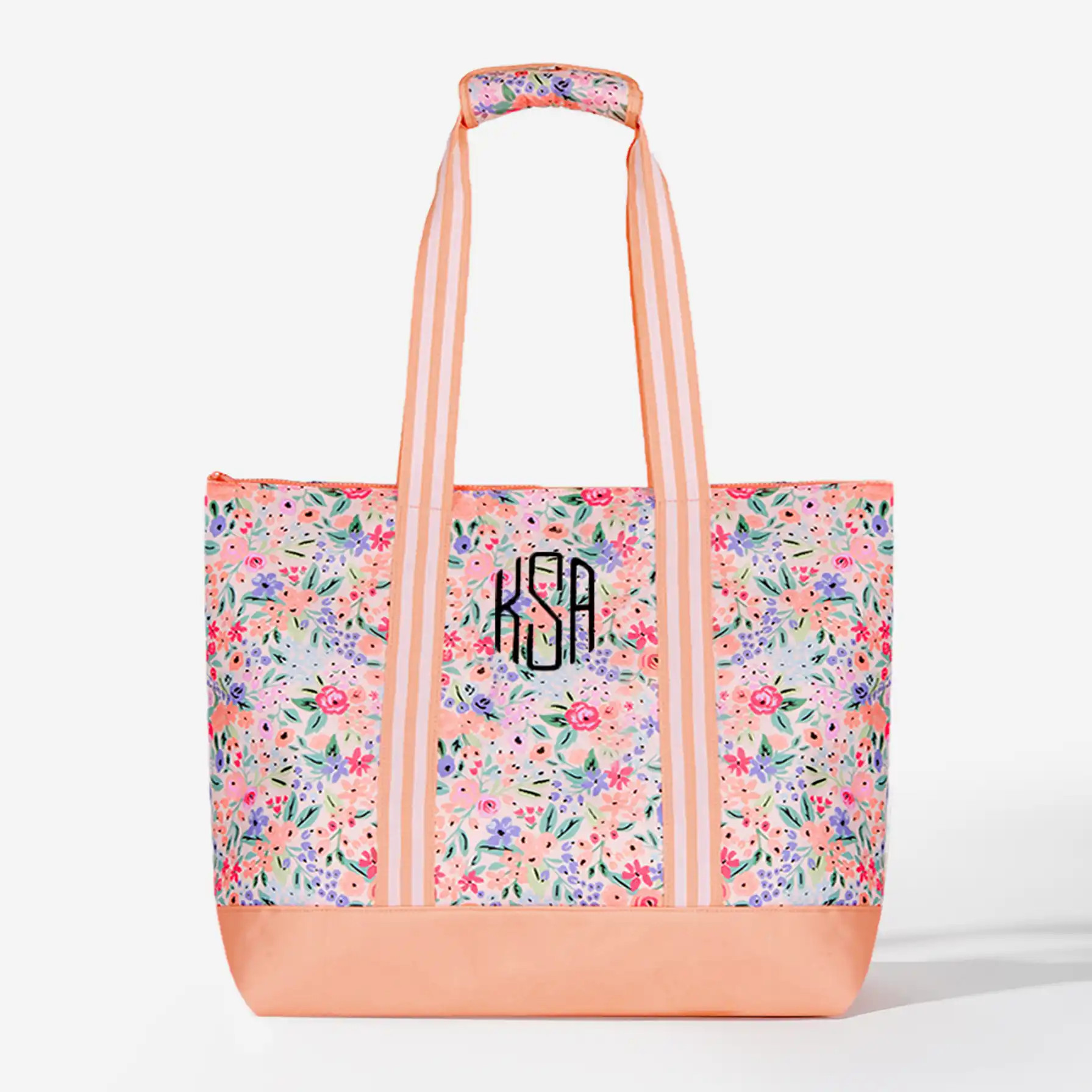 Monogrammed Large Zip Top Tote | Marleylilly