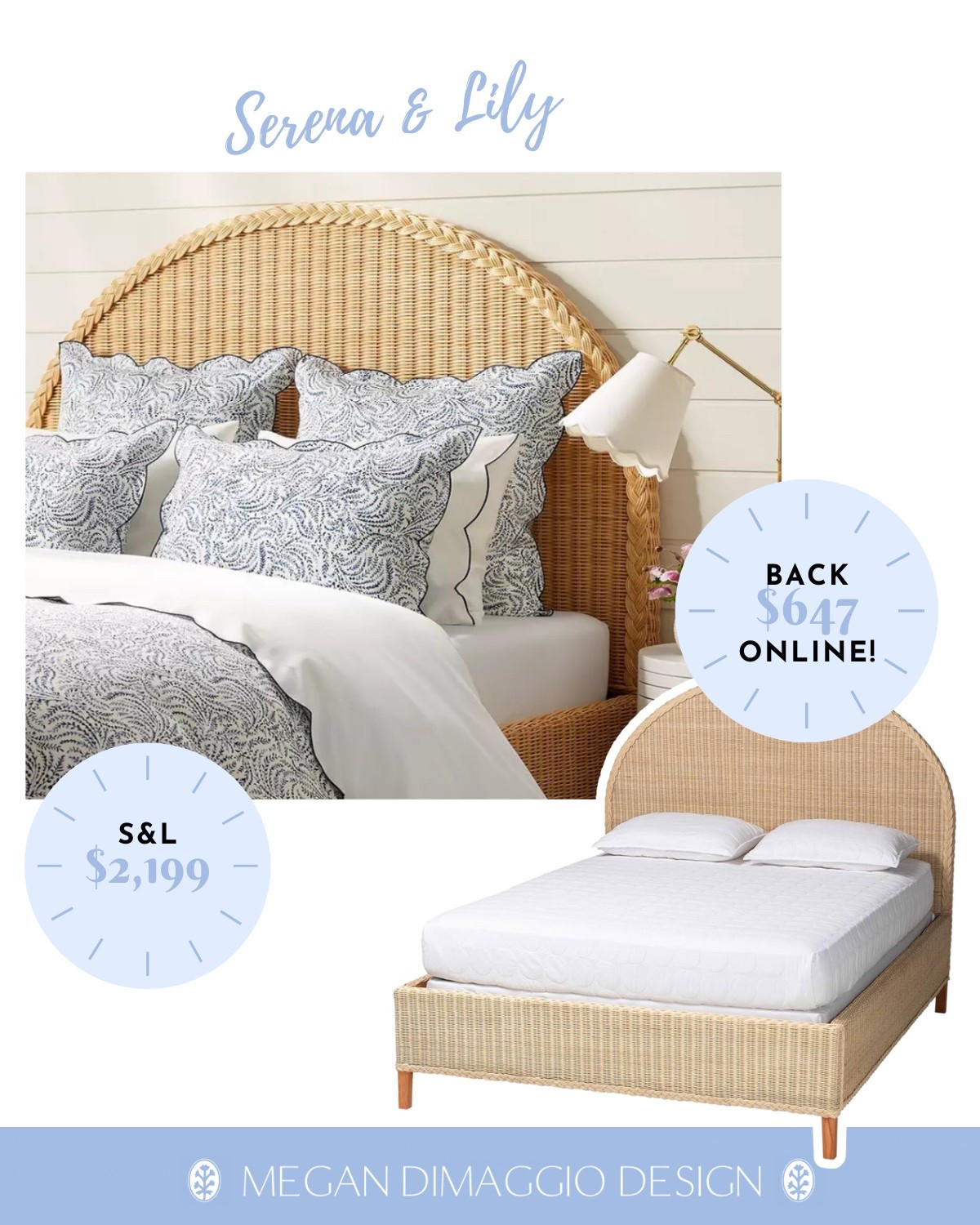 Restock alert on this pretty braided woven queen size Serena & Lily look for less bed!! This is such a great deal!! 🙌🏻

#LTKSaleAlert #LTKFamily #LTKHome