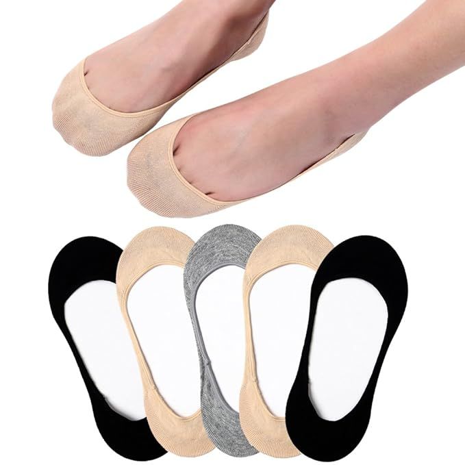 Ultra Low Cut Liner Socks Women No Show Non Slip Hidden Invisible for Flats Boat Summer 3/5 Pairs | Amazon (US)