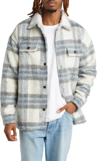 Renowned Plaid Faux Mohair Workwear Jacket | Nordstrom | Nordstrom