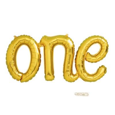 One Script Foil Balloon Gold - Spritz™ | Target