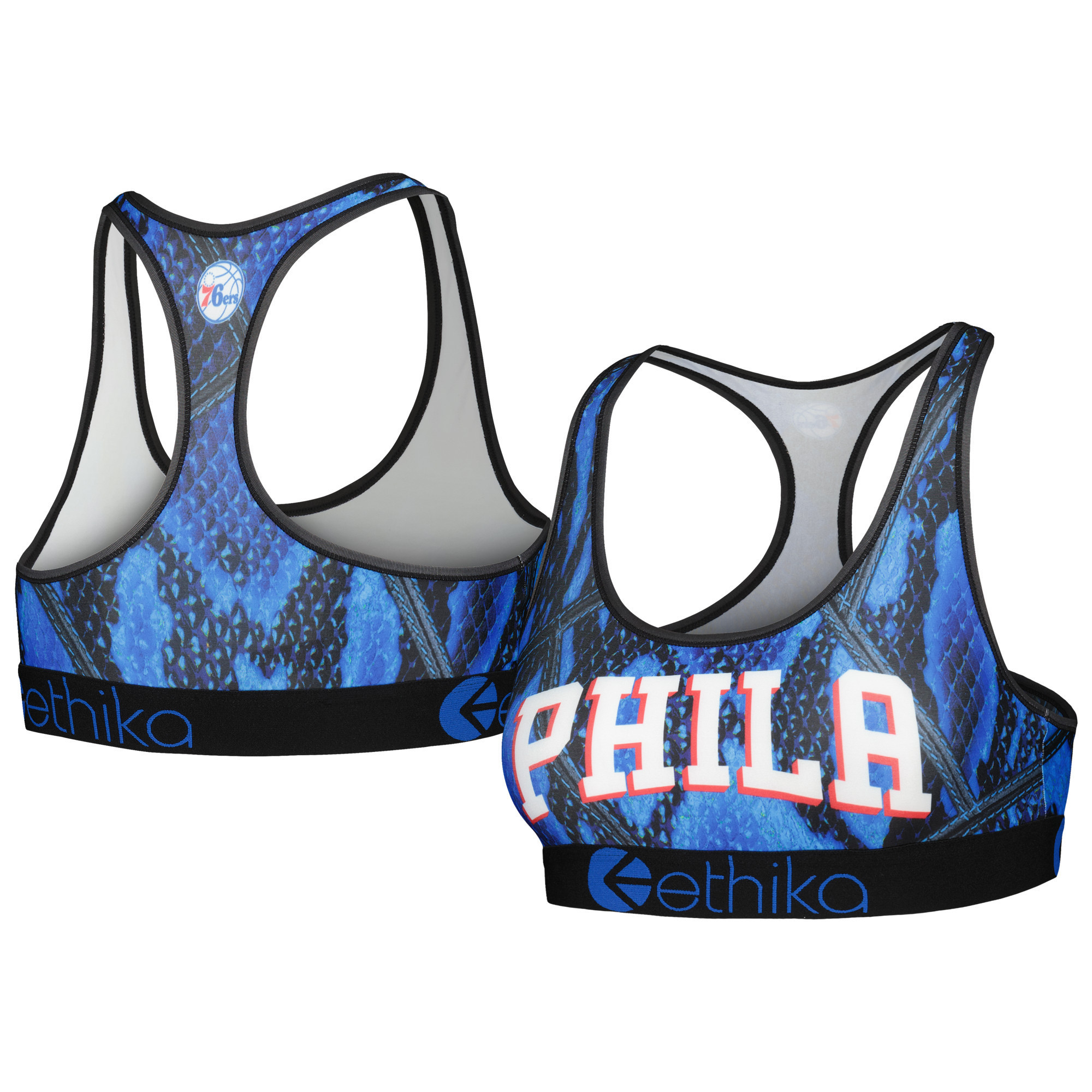 Women's Ethika Royal Philadelphia 76ers Racerback Sports Bra | Fanatics