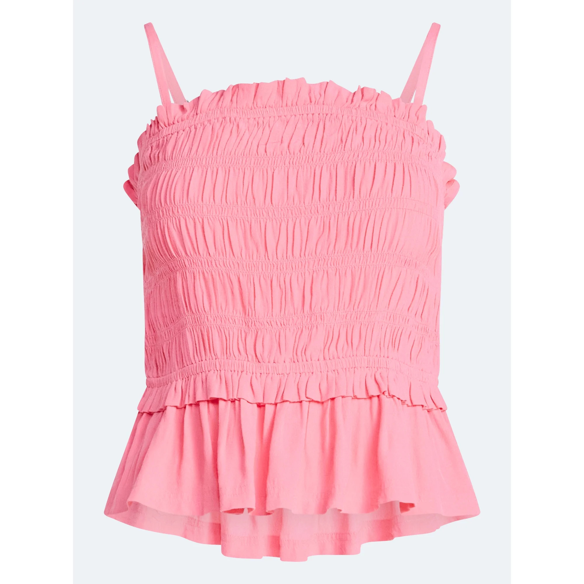 Free Assembly Women's Smocked Top with Peplum Hem, Sizes XS-XXL | Walmart (US)