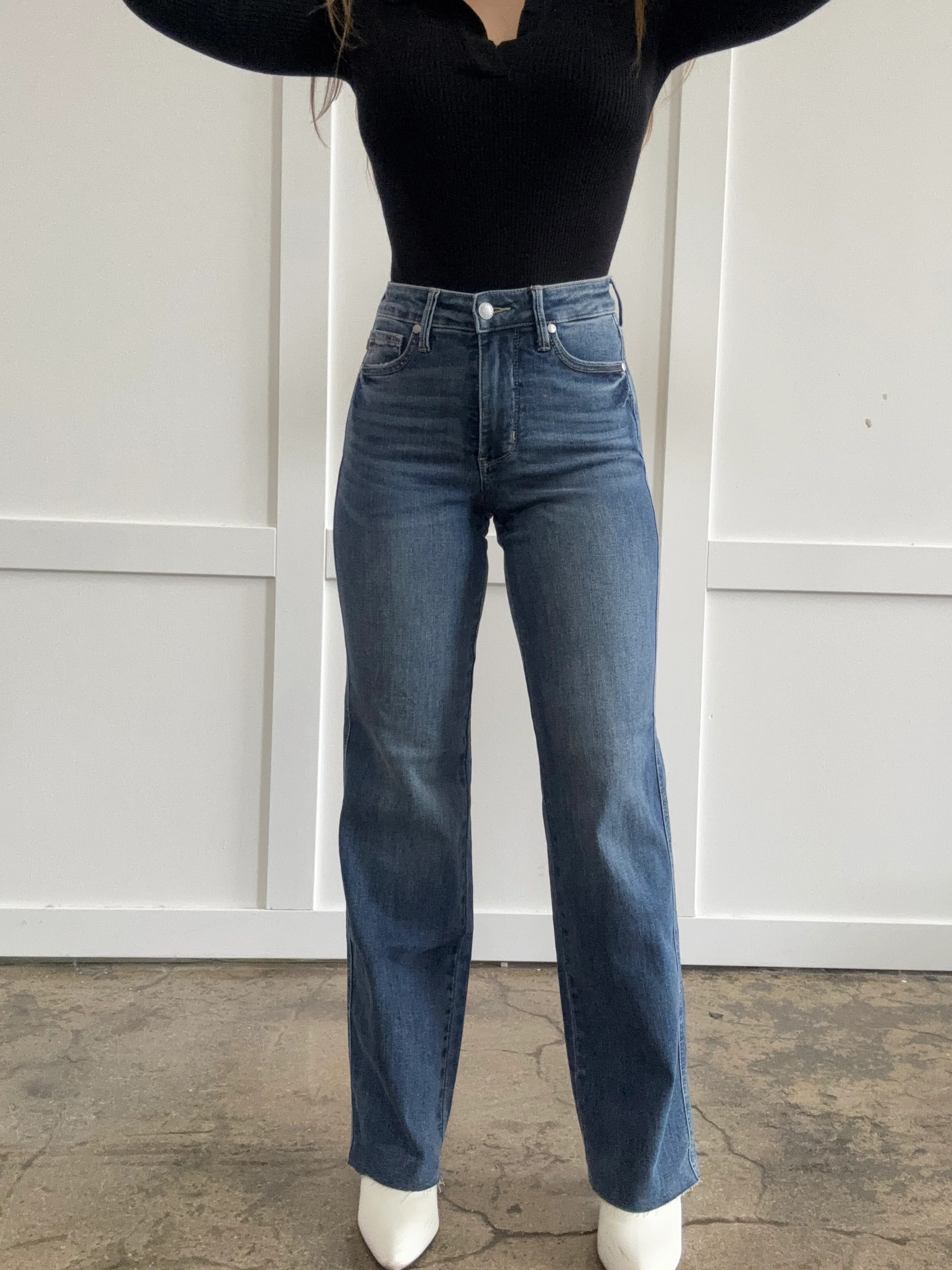 Kelsey Judy Blue Straight Leg Jeans | Willow Boutique
