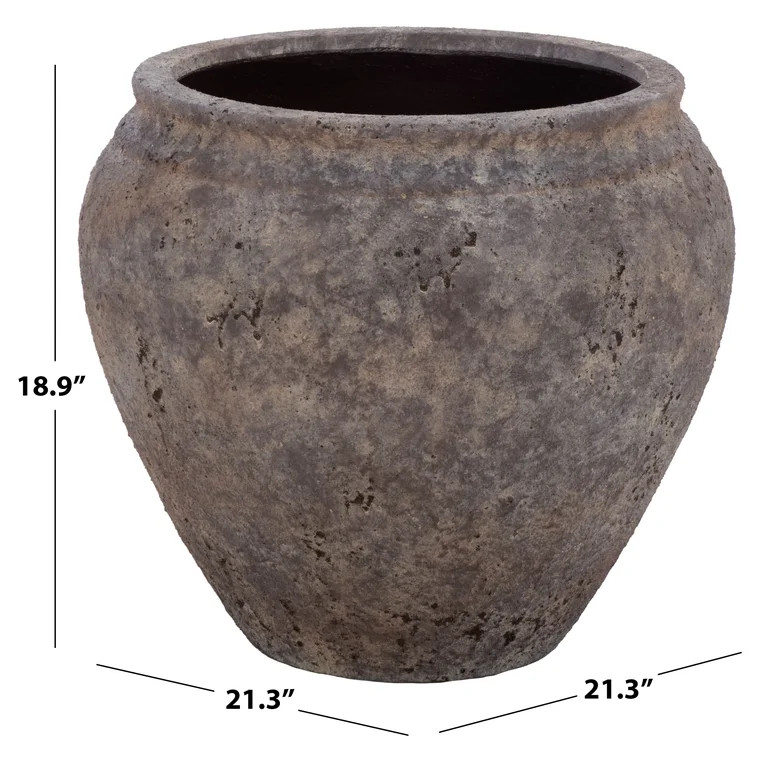 Safavieh Ramsey Large Antique Brown Ficonstone Plant Pot | Walmart (US)