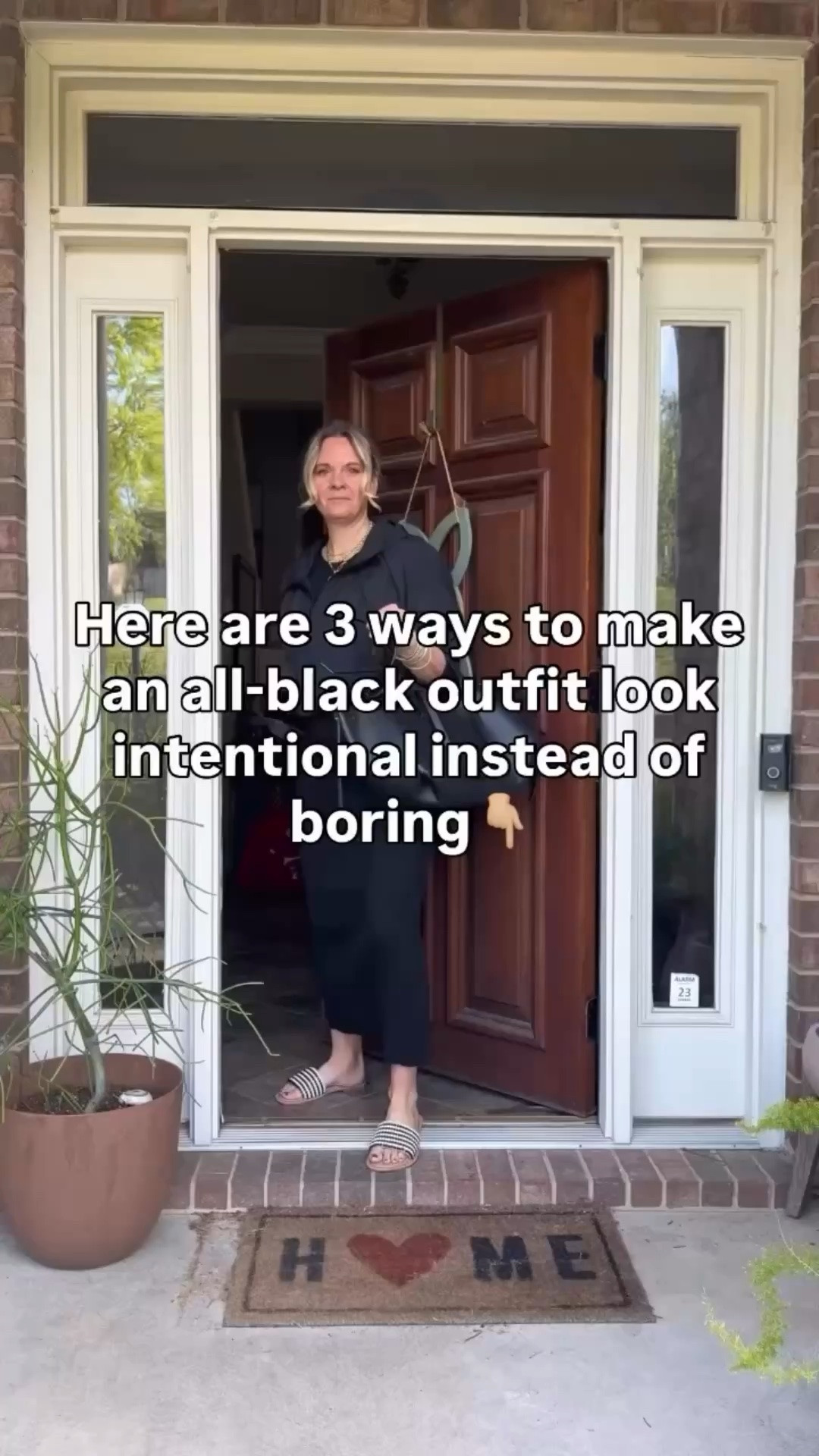Here are 3 ways to make an all-black outfit look intentional instead of boring 👇

🖤Mix your textures. All black only falls flat when every piece has the same finish and weight. A ribbed midi dress paired with a nylon windbreaker and a beaded slide sandal gives the eye something to move through — same color palette, completely different surfaces. Texture is what makes monochromatic dressing feel deliberate instead of default.

🖤Add one unexpected layer. A windbreaker over a dress, a blazer over a bodysuit, a denim jacket over a slip skirt — an unexpected layering piece breaks up the silhouette and adds dimension without introducing a new color. It takes an outfit from “I’m wearing all black” to “I styled an all black outfit.”

🖤Let your accessories do the talking. A jewelry stack, a beaded sandal, a great bag — when your outfit is one color, your accessories become the whole story. You don’t need much, just one or two details that signal you got dressed with intention.

OOTD for a day of errands and client shopping ✨ Black ribbed midi dress + black windbreaker + Jack Rogers black and ivory beaded slide + bracelet stack + necklace stack + black tote. Most of these pieces are still shoppable — linked everything below! 👇

Comment SHOP below to receive a DM with the link to this post on my LTK ⬇ https://liketk.it/6aRqV #ltkdayinmylife #ltkover40 #ltkootd