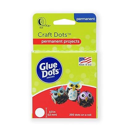 Glue Dots, Craft Dots, Double-Sided, 1/2", .5 Inch, 200 Dots, DIY Craft Glue Tape, Sticky Adhesiv... | Amazon (US)