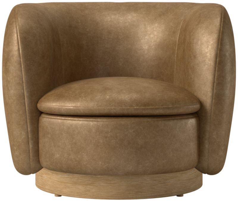Muir Leather Swivel Chair Bello Saddle + Reviews | CB2 | CB2