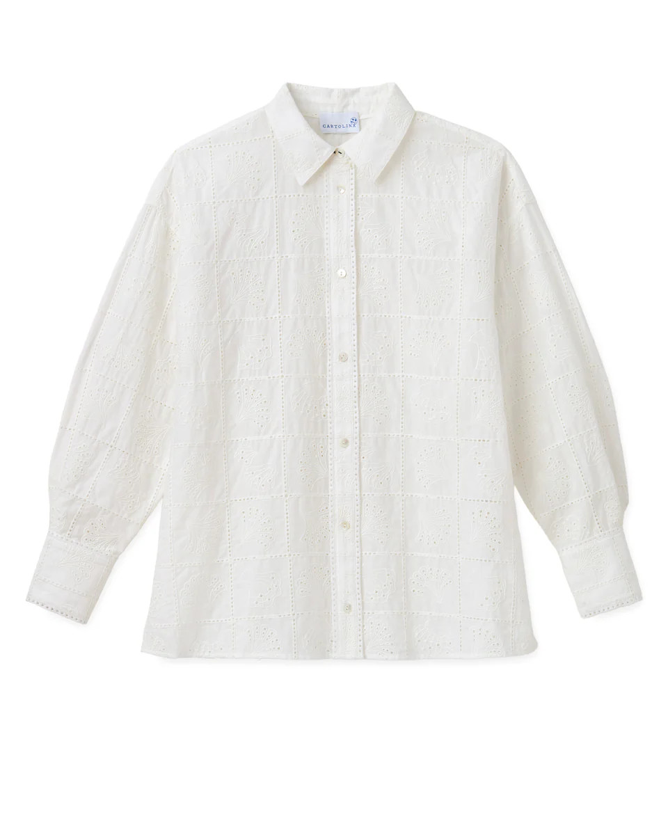 SU26 Margaux Button Down Shirt-Soft White | Cartolina
