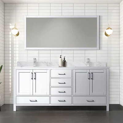 72 In. W X 22 In. D Double Bath Vanity With Carrara Marble Top And Faucet | Wayfair North America