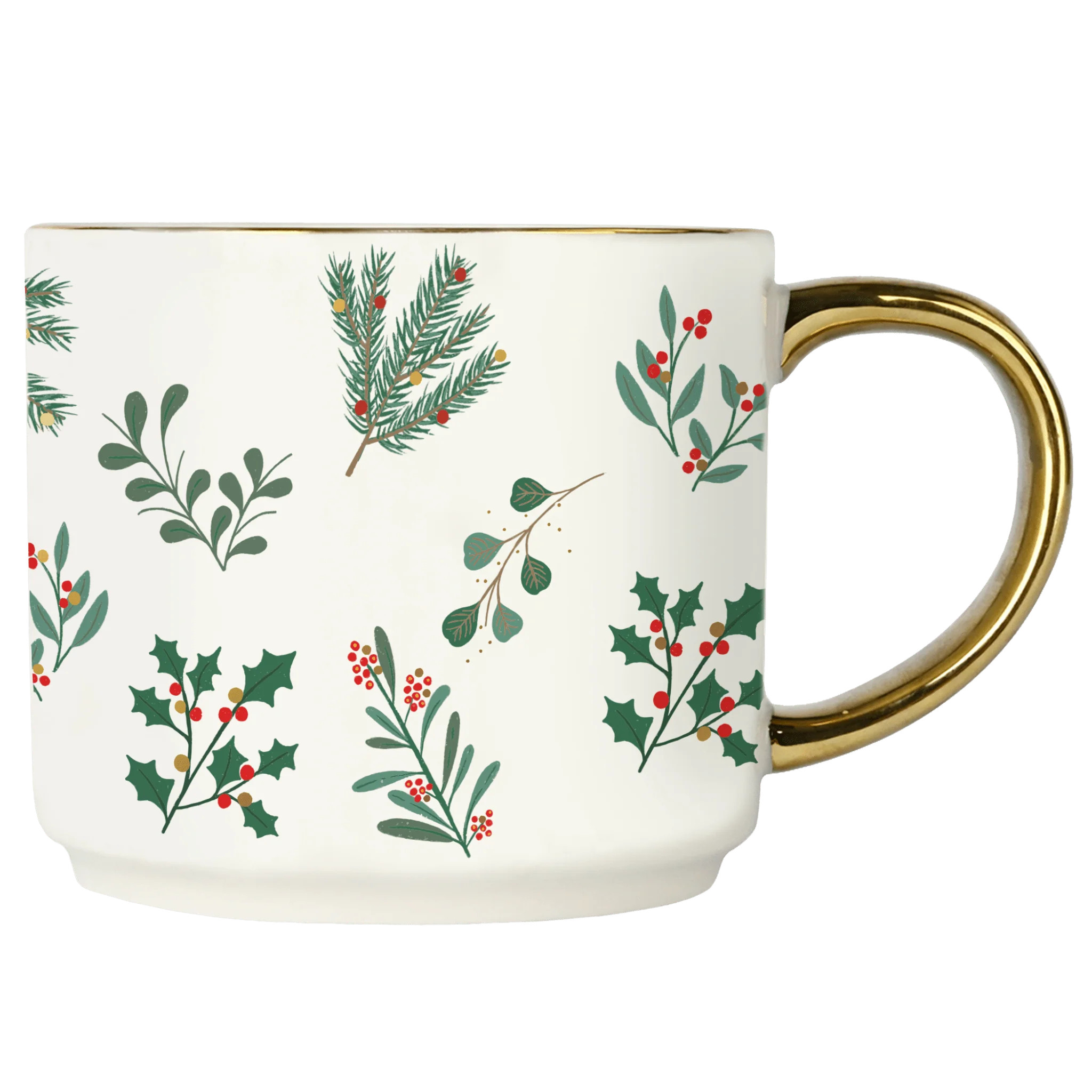 Holiday Greenery 14oz. Coffee Mug | Festive Coffee Mugs for Christmas | Sweet Water Decor, LLC