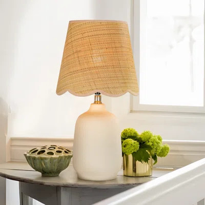 Ceramic Table Lamp with Scallop Shade | Wayfair North America
