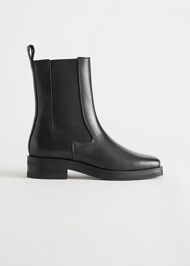 Square Toe Leather Boots | & Other Stories US