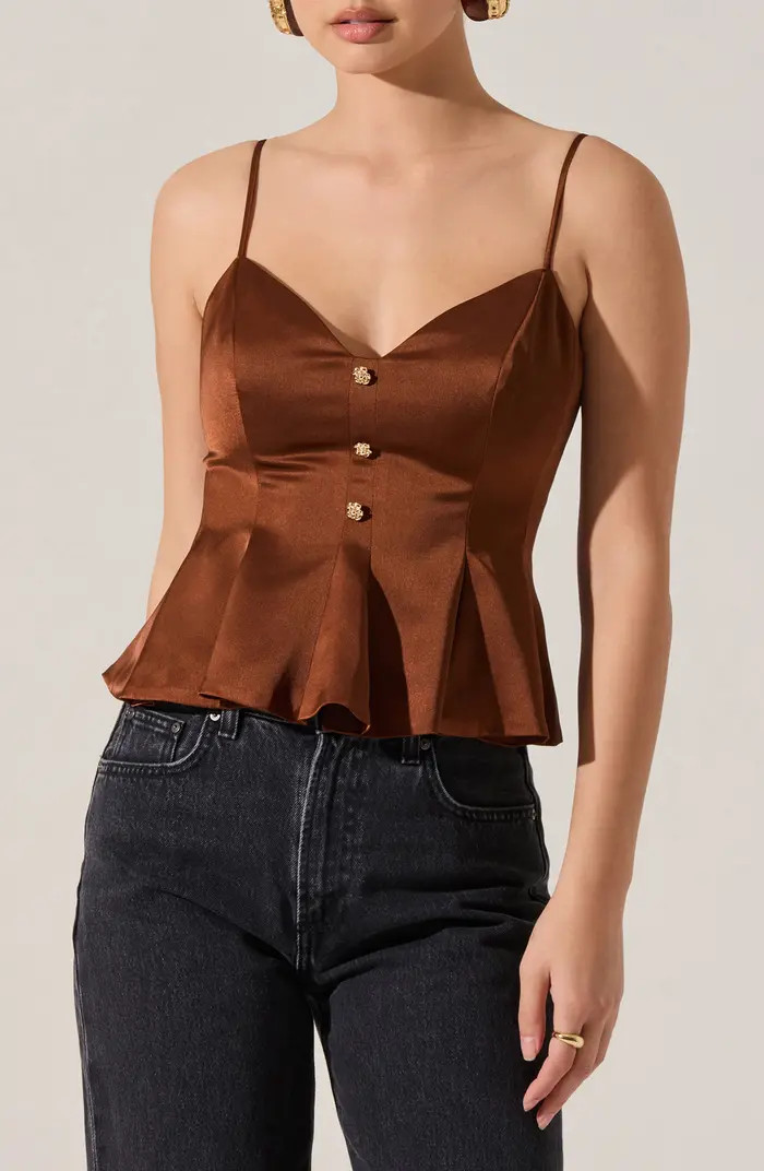 Paislee Satin Peplum Top | Nordstrom