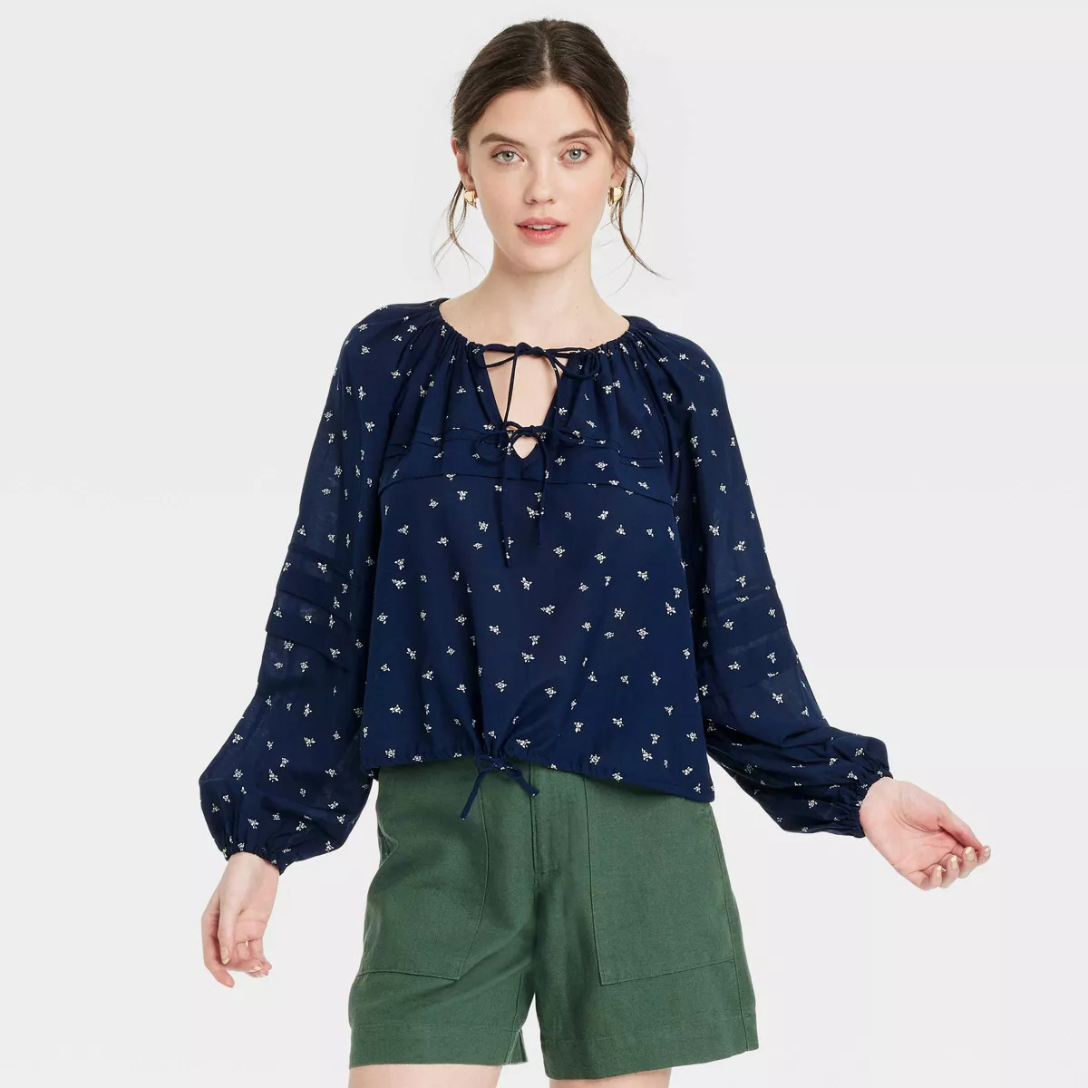 Women's Long Sleeve Tie-Front Blouse - Universal Thread™ | Target