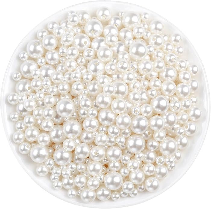 Pearl Beads, Anezus 800pcs Ivory Pearl Craft Beads Loose Pearls for Jewelry Making, Crafts, Decor... | Amazon (US)