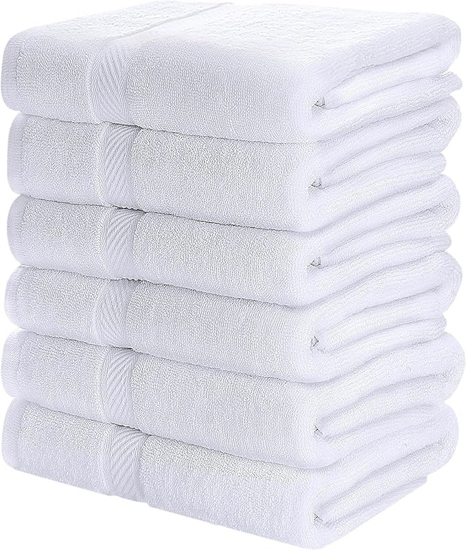 Simpli-Magic 79404 Bath Towels, White, 25x50 Inches Towels for Pool, Spa, and Gym Lightweight and... | Amazon (US)