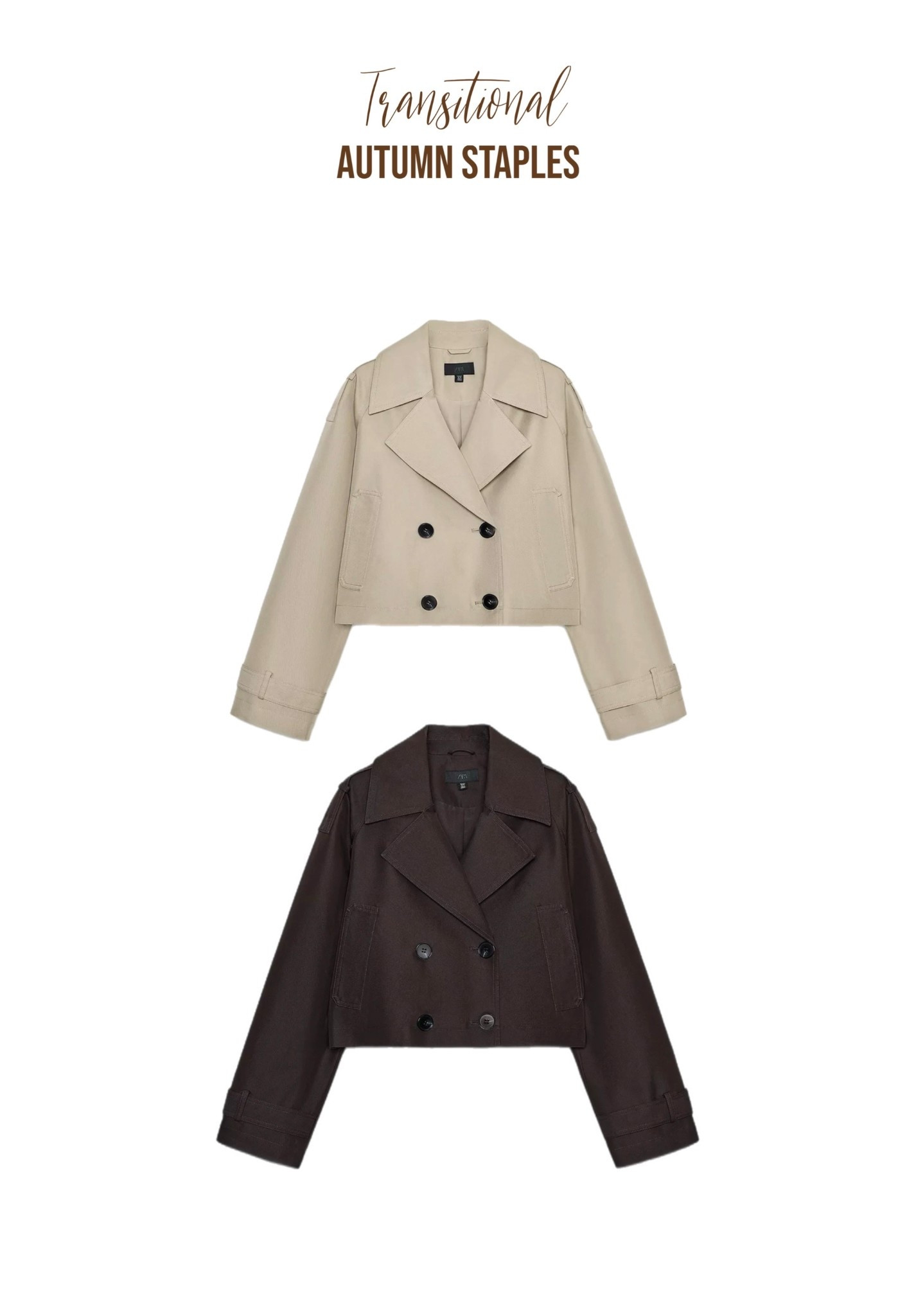 Autumn Staples : the cropped trench coat 🧥 

The perfect transitional jacket! 

jacket cropped jacket trench coat beige neutral everyday casual style H&M Zara 