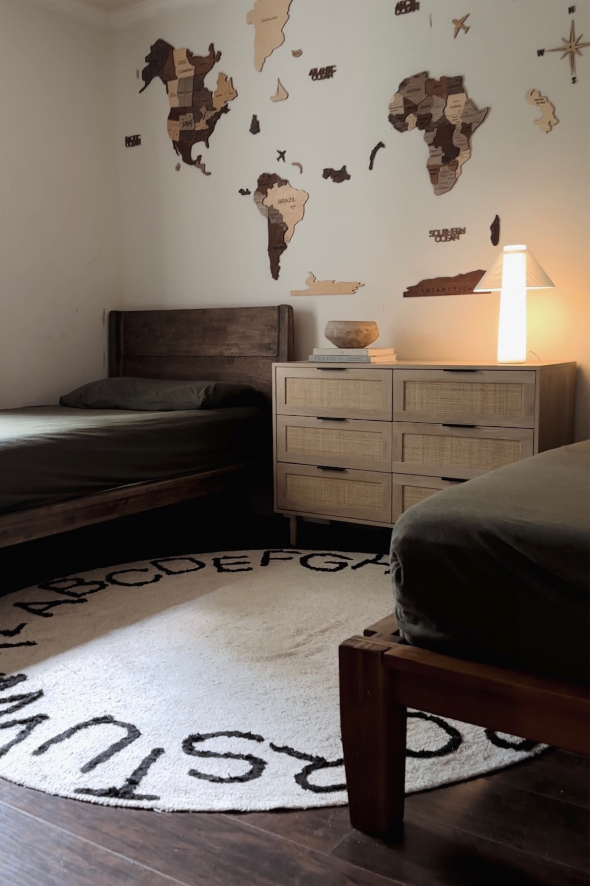 Beds are from Thuma 
Dresser is from Luxen Home.  
Wall paint is pure white by SW 
The rug NEEDS a 6x6 rug pad 

#LTKFindsUnder100 #LTKHome #LTKOver40