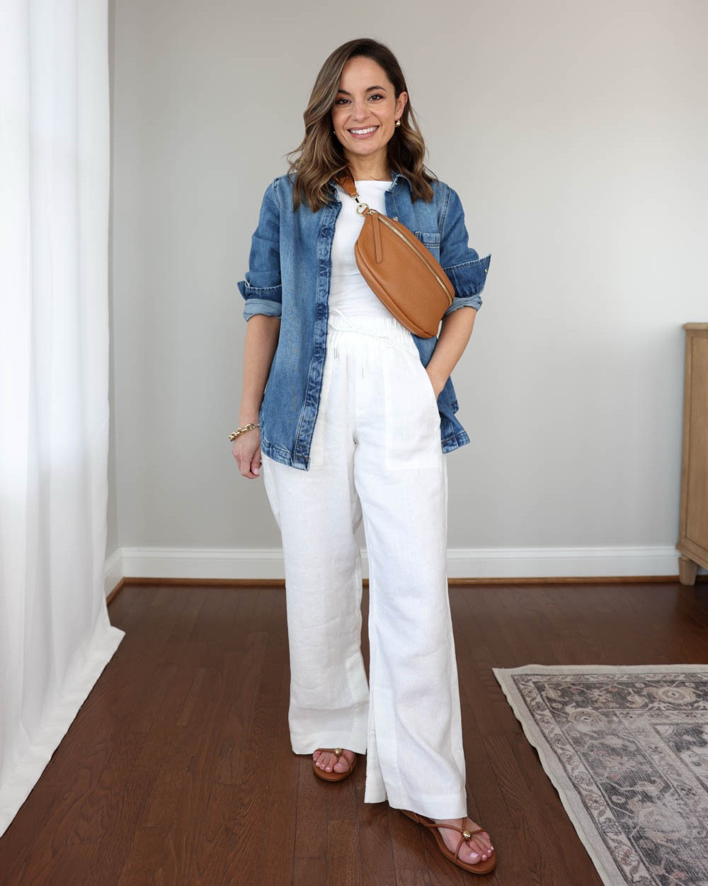 Three styles of petite-friendly white pants I'm loving for Spring!

Outfit 1:
White Pants (Athleta): petite xxs
Shirt jacket (Walmart): xs
Tank Top (Quince): xs
Bag (Quince)
Sandals (DV)

Outfit 2:
White jeans (BR Factory): petite 24 - 10” rise, 27.5” inseam
White t-shirt (Quince): xs
Striped top (LOFT): petite xxs 
Sandals (DV): tts

Outfit 3:
Madewell The PV Wide-Leg Crop Jean Petite 24 in Vintage Canvas - tts 10 3/8" rise, 25" inseam 98% cotton
Top (Madewell): xxs
Shoes (Madewell): tts in Tawny Khaki

My measurements for reference: I’m 4’10” and 105lbs. My bust, waist, and hip measurement is 32”, 24”, and 36”.


#LTKSeasonal #LTKPetite #LTKSaleAlert