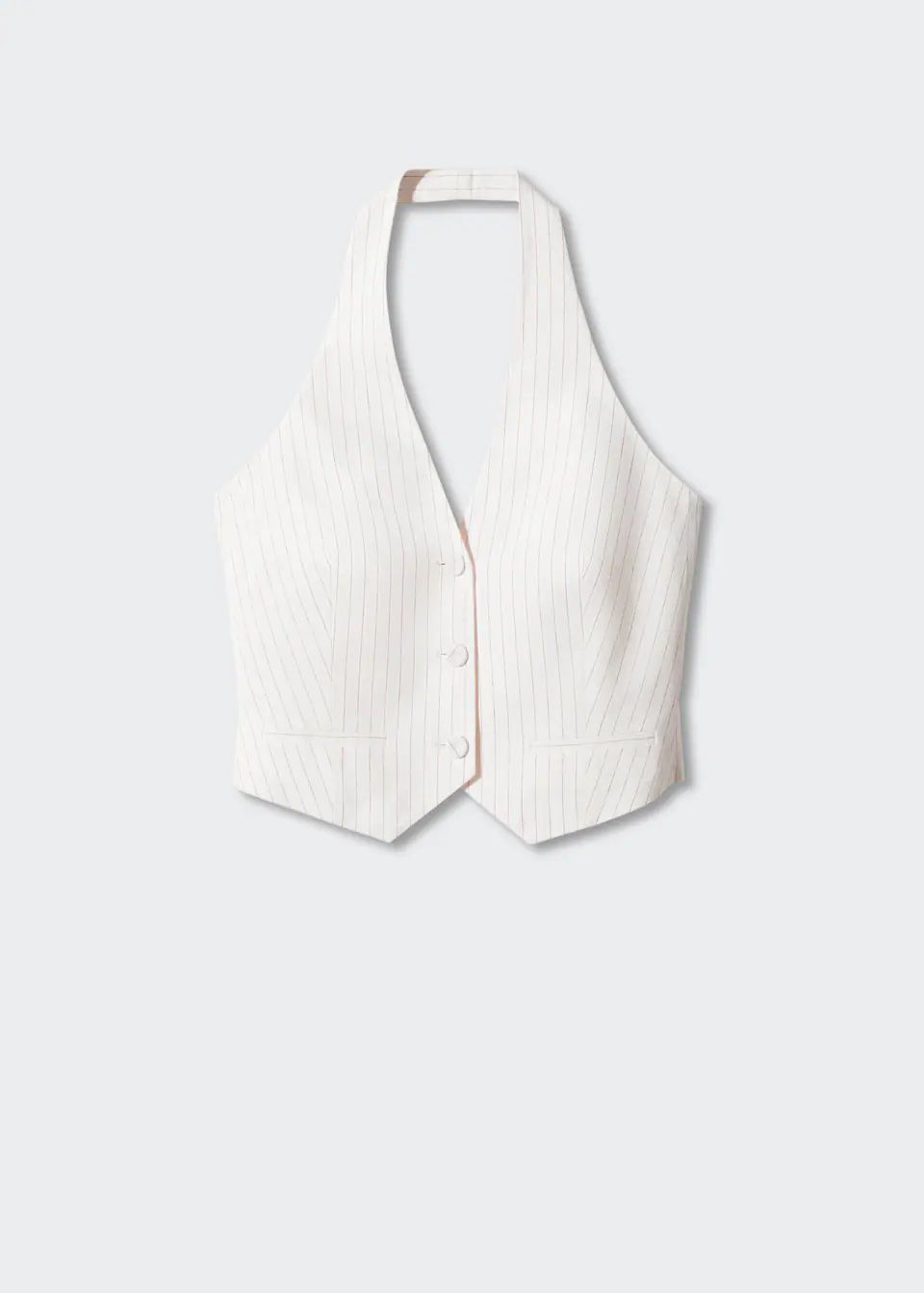 Button halter neck vest | MANGO (US)
