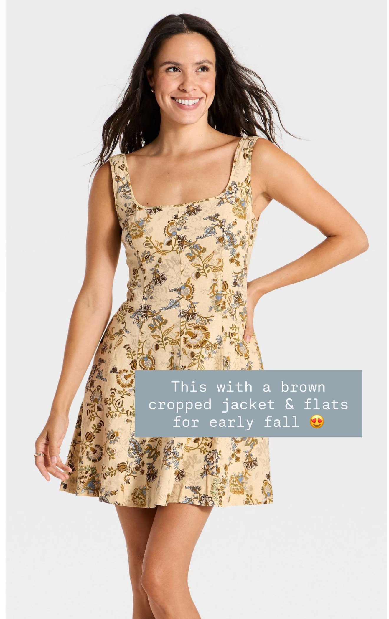 This patterned mini dress is perfect for early fall! Love the colors, and I think it would be so cute paired with a brown cropped jacket!

Loverly Grey, Target, pre fall, fall new arrivals, fall mini dress,  

 #LTKSeasonal