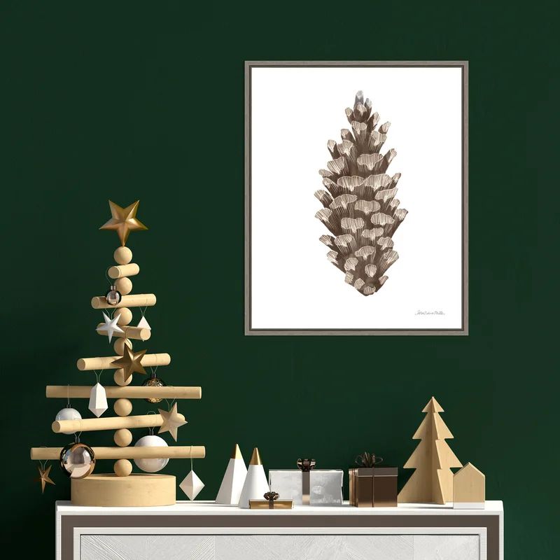 Peace And Joy Pinecone by - Graphic Art on Canvas | Wayfair North America