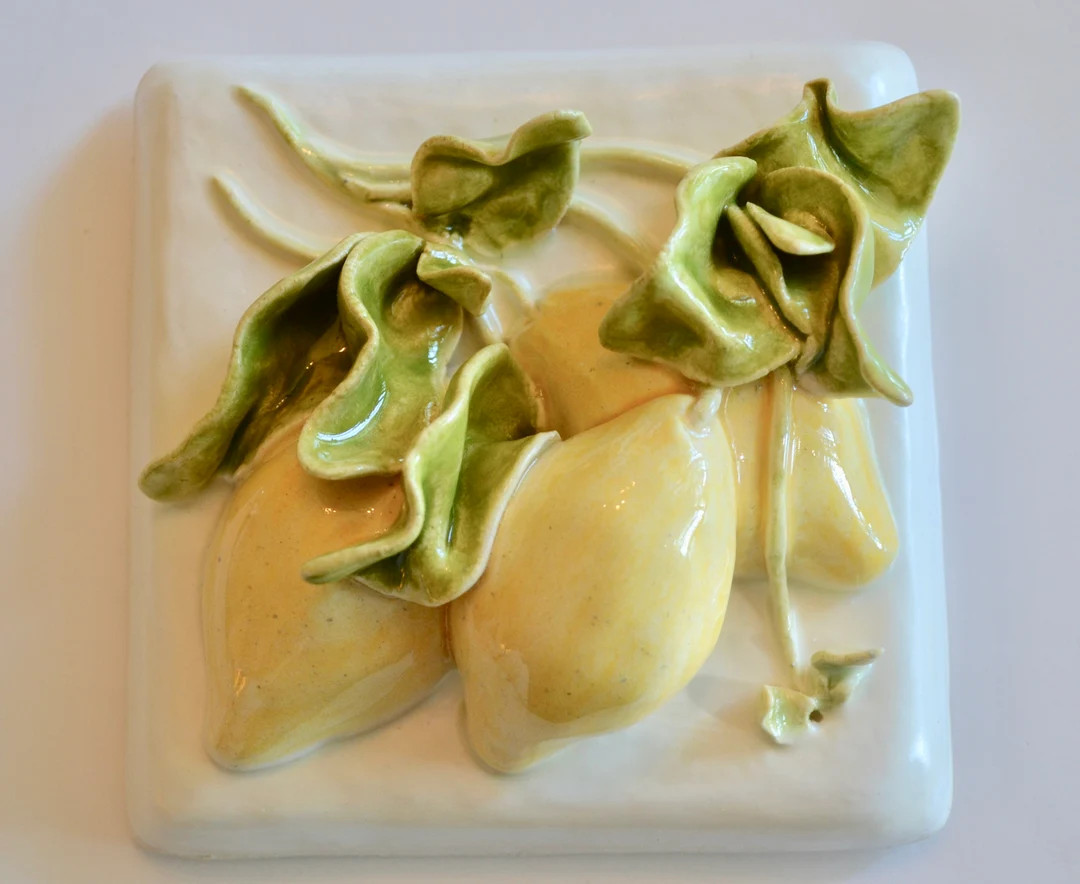 READY TO SHIP ~ Lemons ~ceramic Fruit Tile~handmade Tile~fruit Wall Decor~fruit Wall Plaques Frui... | Etsy (US)