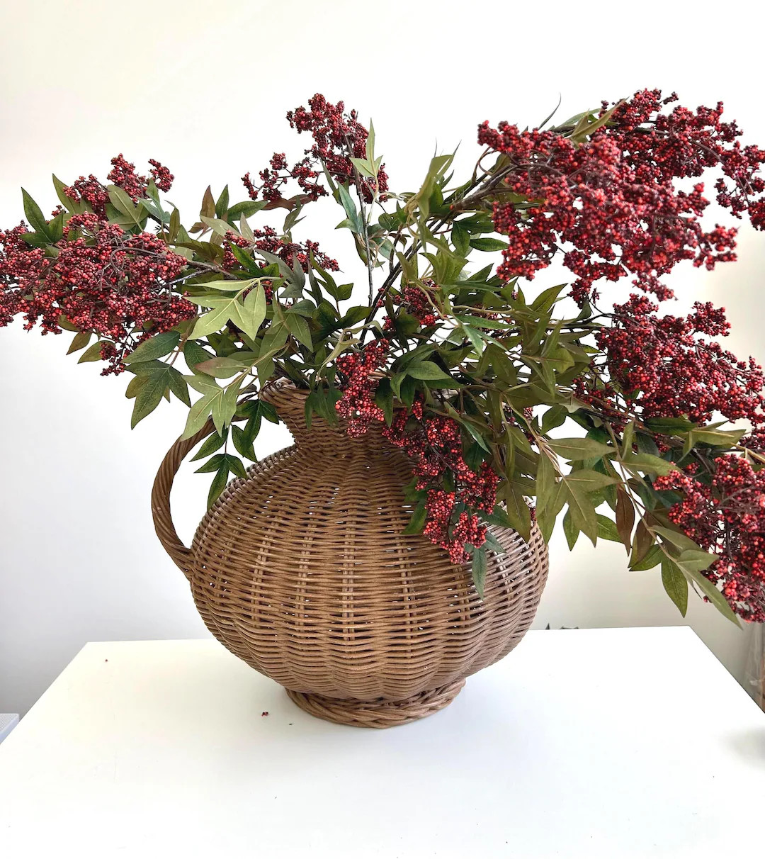 Red Berry Stems, Christmas Berry Stems, Faux Berry Stems for Fall Arrangements or Wreath Making, ... | Etsy (US)