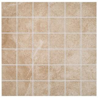 Portland Stone Beige 12 in. x 12 in. x 6.35 mm Ceramic Mosaic Floor and Wall Tile (1 sq. ft./Each... | The Home Depot