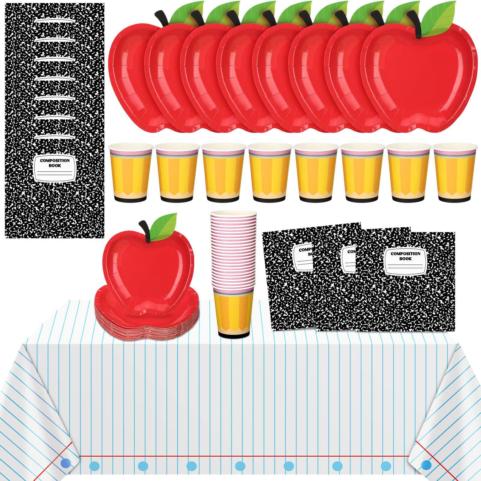 74 Pcs Preschool Kindergarten Graduation Party Apple Paper Plates for Back to School Party Tablew... | Amazon (US)