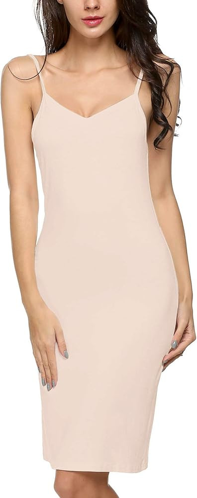 Avidlove Women Full Slips Sexy Chemise Nightgown V Neck Straight Dress Nightwear S-4XL | Amazon (US)
