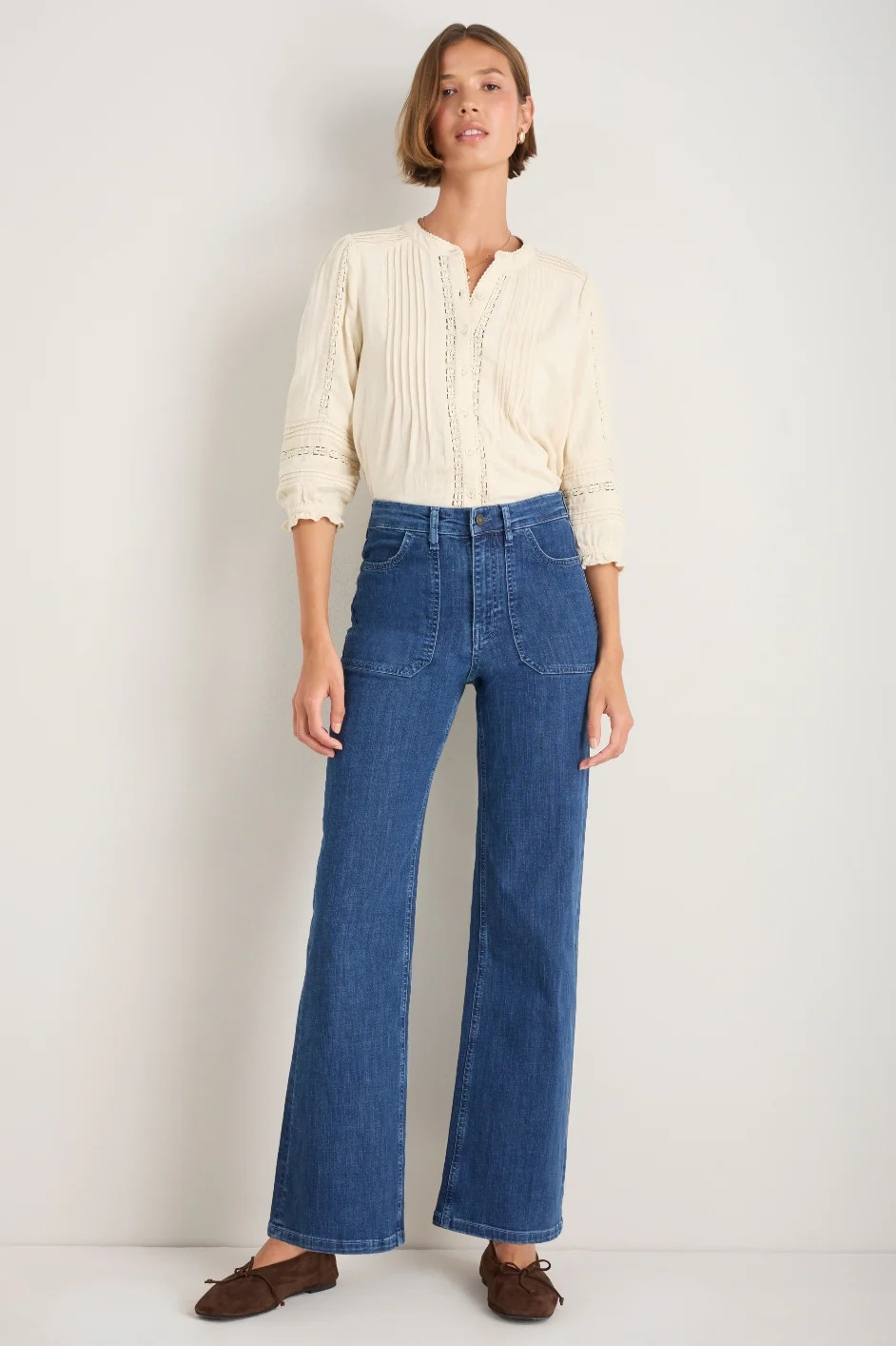 Flossie Flare Jean - Mid Wash | WYSE London