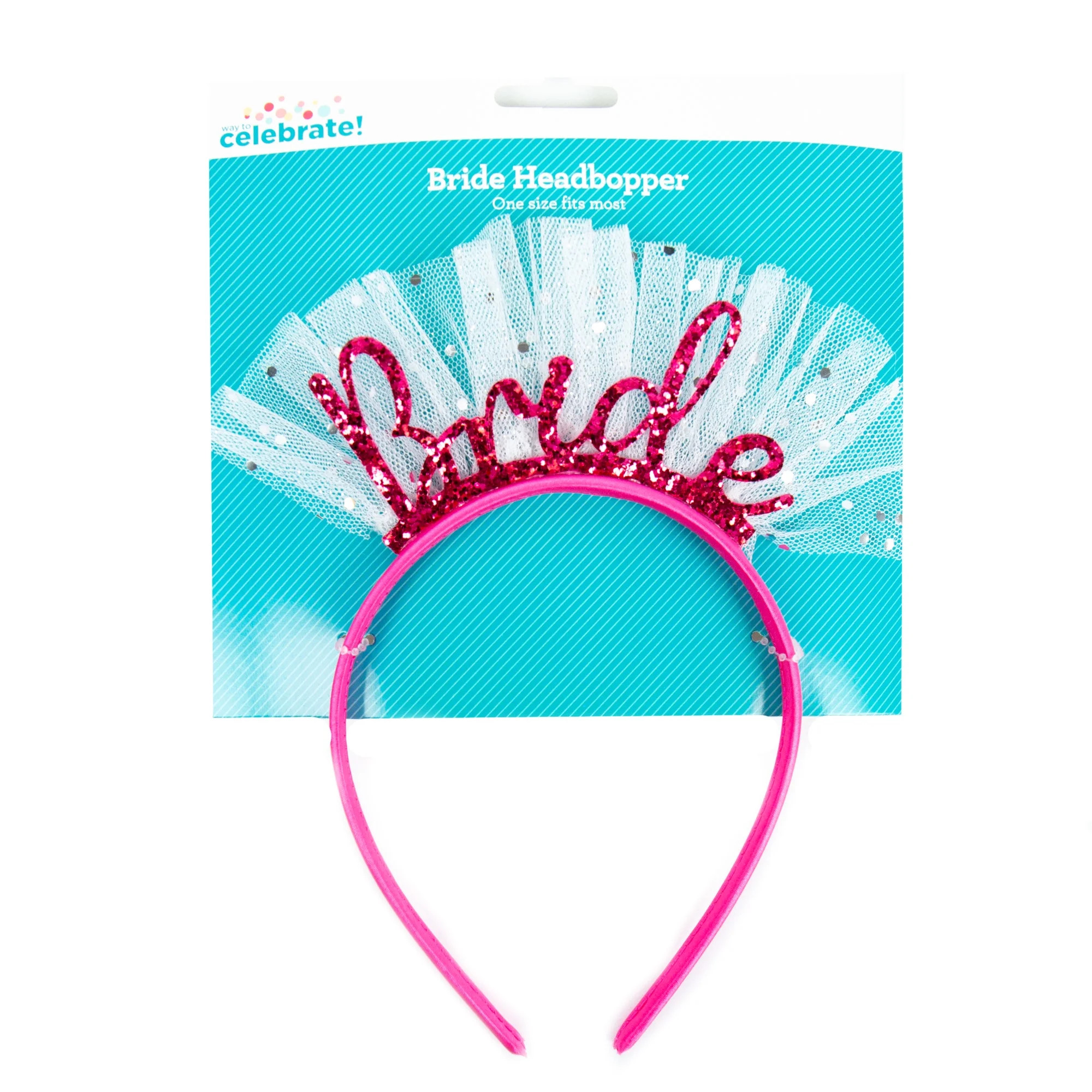 Way to Celebrate Bride Head Bopper, Satin and Glitter, Adult | Walmart (US)